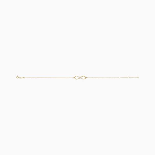 Infinity-Inspired Natural Diamond Link Bracelet, 14k Yellow Gold